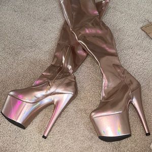 Rose Gold Pleaser Thigh Highs